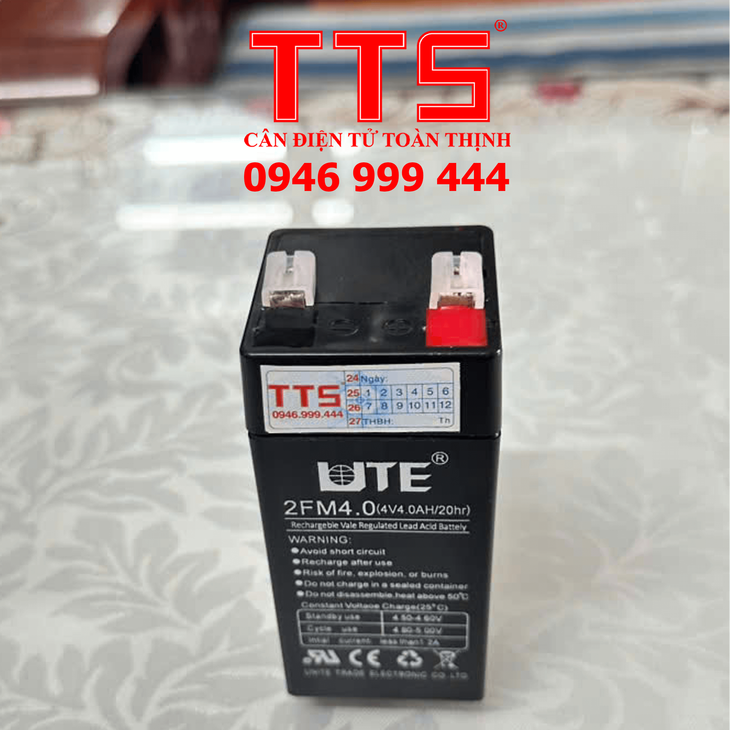 PIN SẠC CÂN ĐIỆN TỬ 4V/4AH